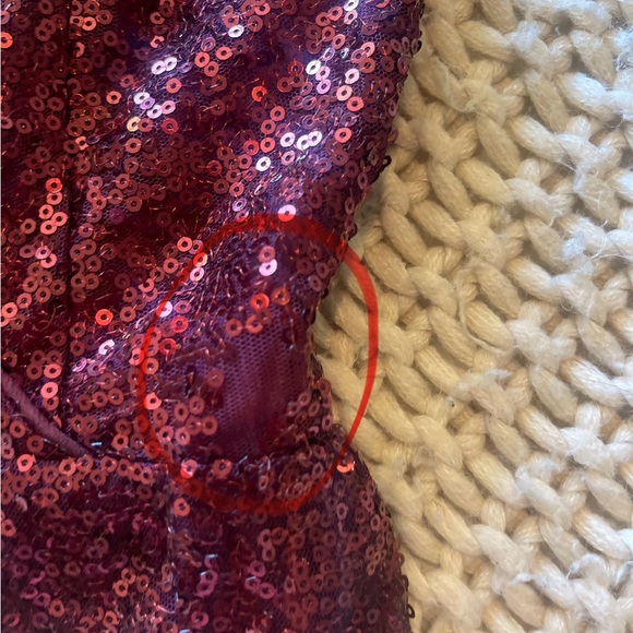 Lunik from Lulus Wine Red Sequin Romper. - Picture 6 of 9